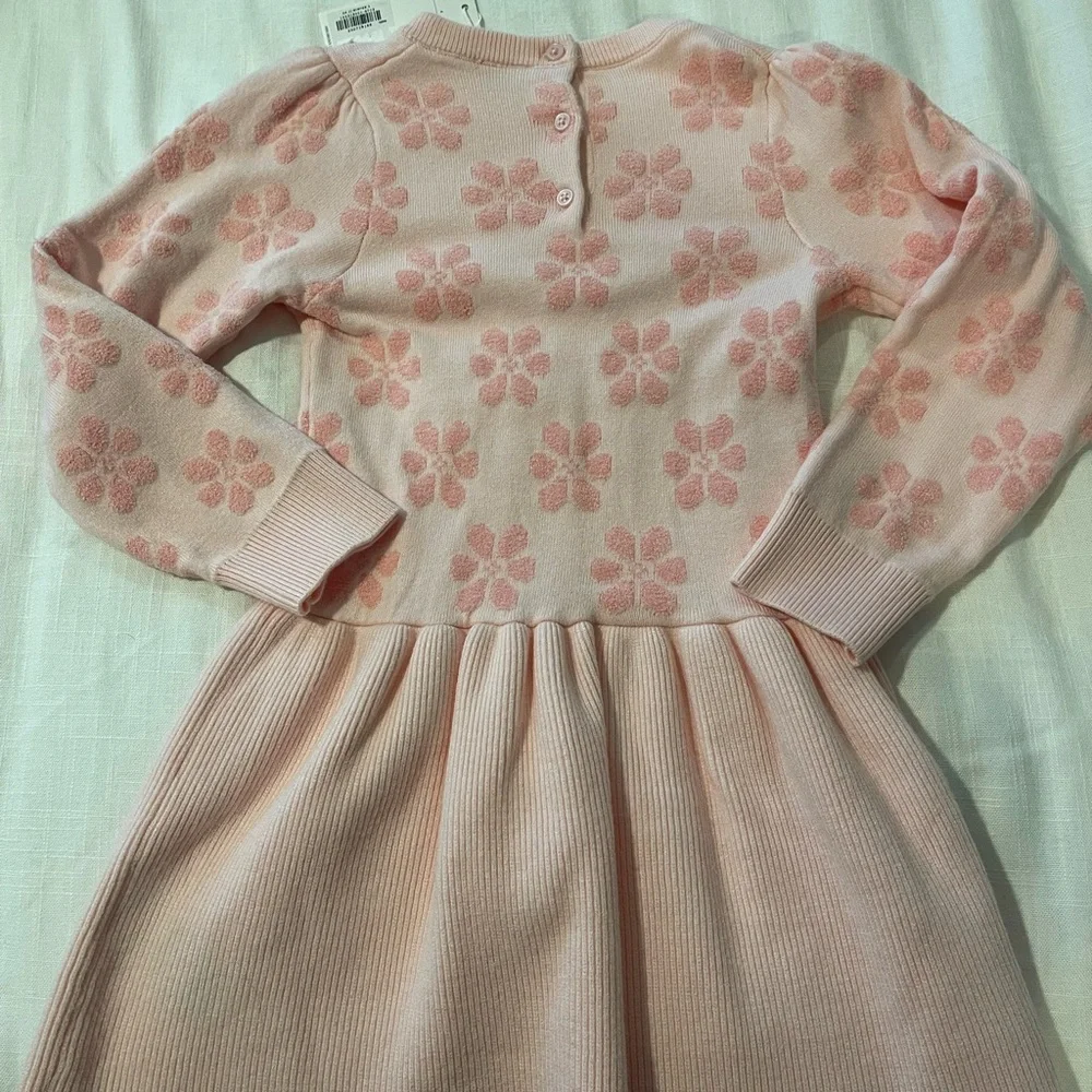 NWT Janie and Jack Pink Floral Knit Sweater Dress 4